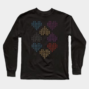 Valentines Crochet Love Hearts Long Sleeve T-Shirt